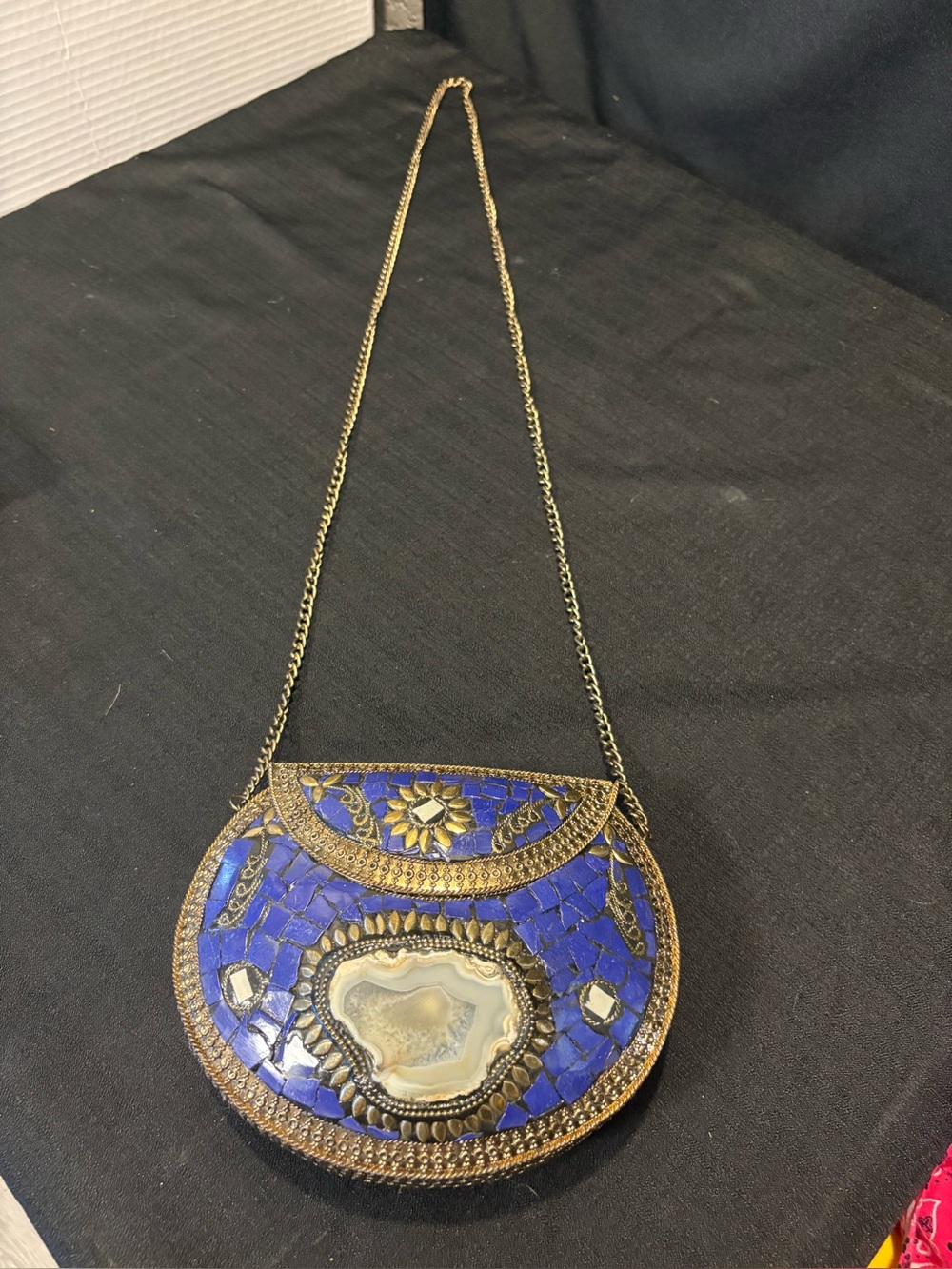Handmade Purse, Mosaic Brass Metal Clutch, Bohemian Sling Bag, Ethnic Evening...